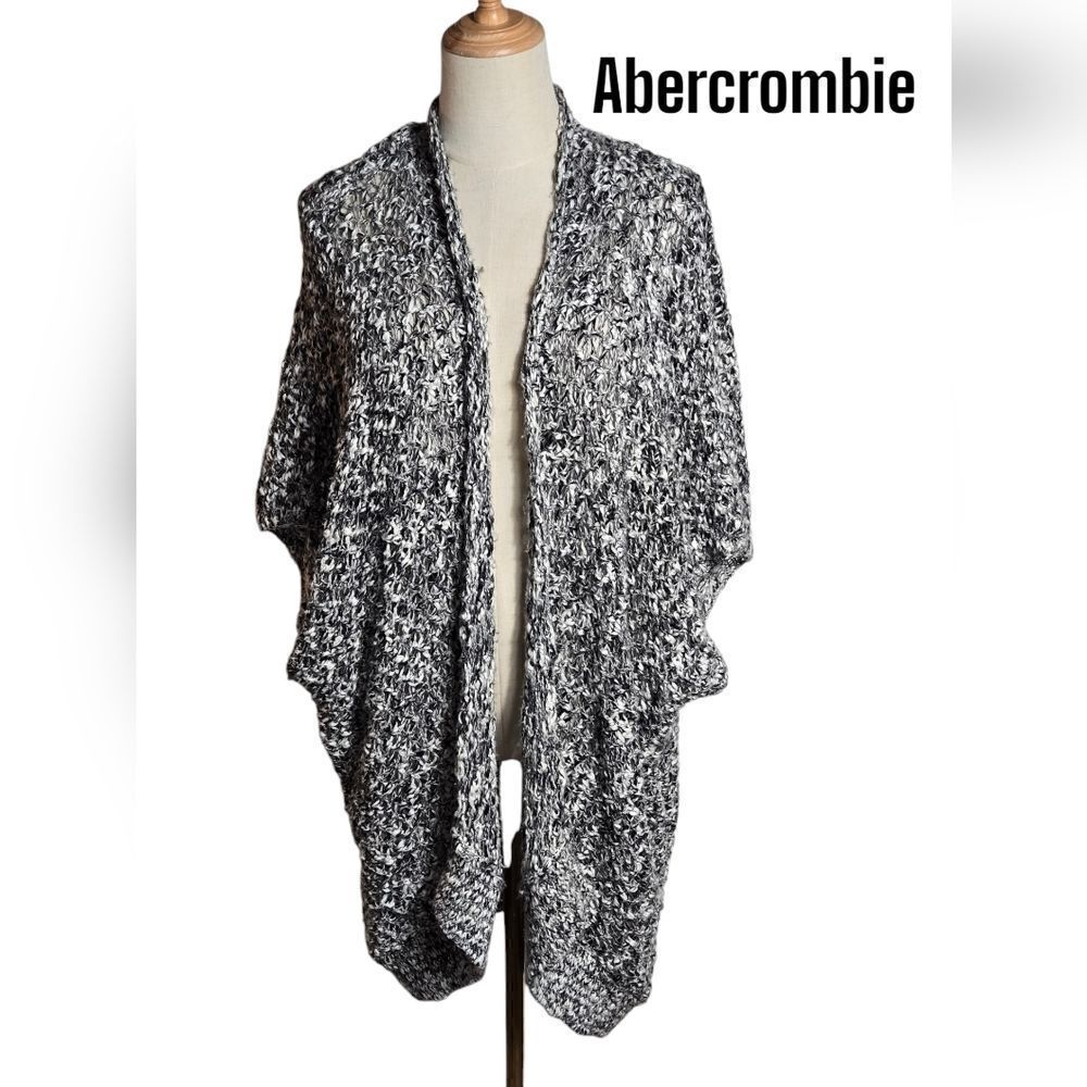Abercrombie & Fitch Black & White Cape Cardigan Sweater